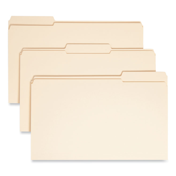 Reinforced Tab Manila File Folders, 1/3-Cut Tabs: Assorted, Legal Size, 0.75