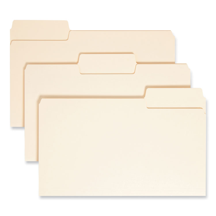 SuperTab Top Tab File Folders, 1/3-Cut Tabs: Assorted, Legal Size, 0.75