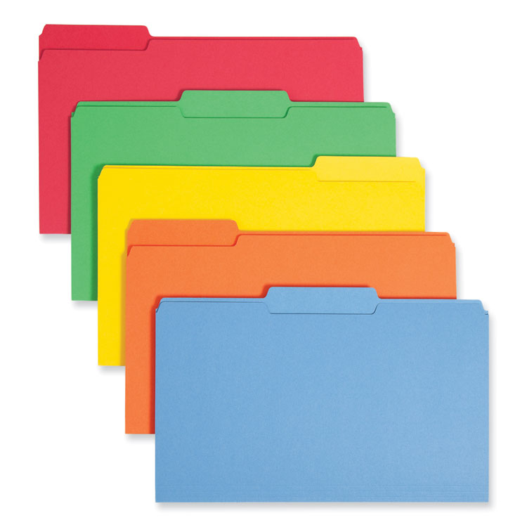 Colored File Folders, 1/3-Cut Tabs: Assorted, Legal Size, 0.75
