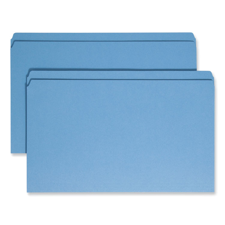 Reinforced Top Tab Colored File Folders, Straight Tabs, Legal Size, 0.75