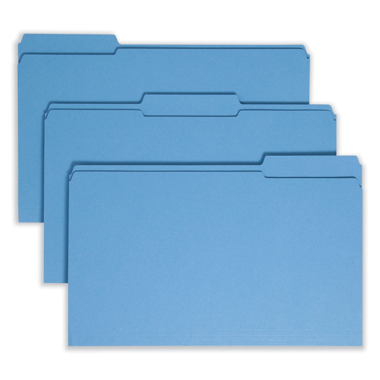 Reinforced Top Tab Colored File Folders, 1/3-Cut Tabs: Assorted, Legal Size, 0.75