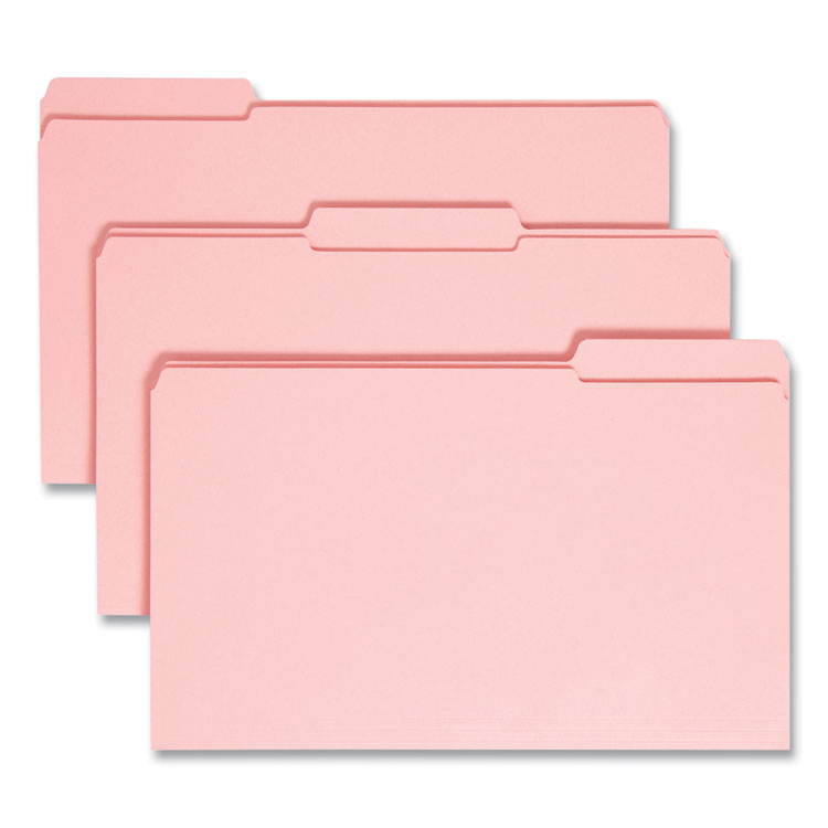 Reinforced Top Tab Colored File Folders, 1/3-Cut Tabs: Assorted, Legal Size, 0.75