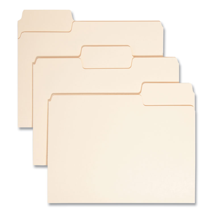 SuperTab Top Tab File Folders, 1/3-Cut Tabs: Assorted, Letter Size, 0.75