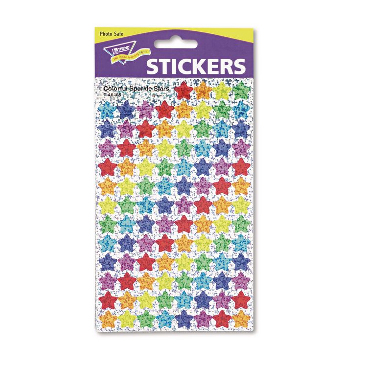 Superspots And Supershapes Sticker Variety Packs, Colorful Sparkle Stars, Assorted Colors,1,300/pack