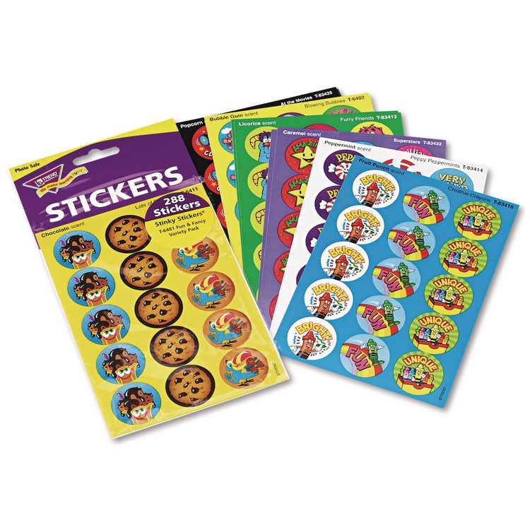 Stinky Stickers Variety Pack, Colorful Favorites, Assorted Colors, 300/pack