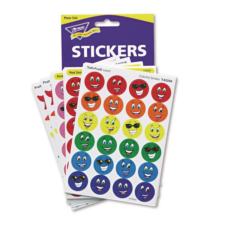 Stinky Stickers Variety Pack, Smiles And Stars, Assorted Colors, 648/pack