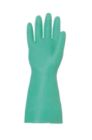 Mapa Glove Chemical Resistant Gloves, 10, Nitrile, Green Flat Cuff