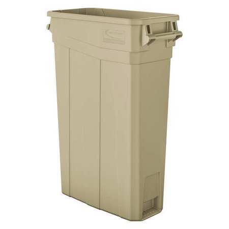 SLIM TRASH CAN;W/HANDLES;23 GAL.;SAND