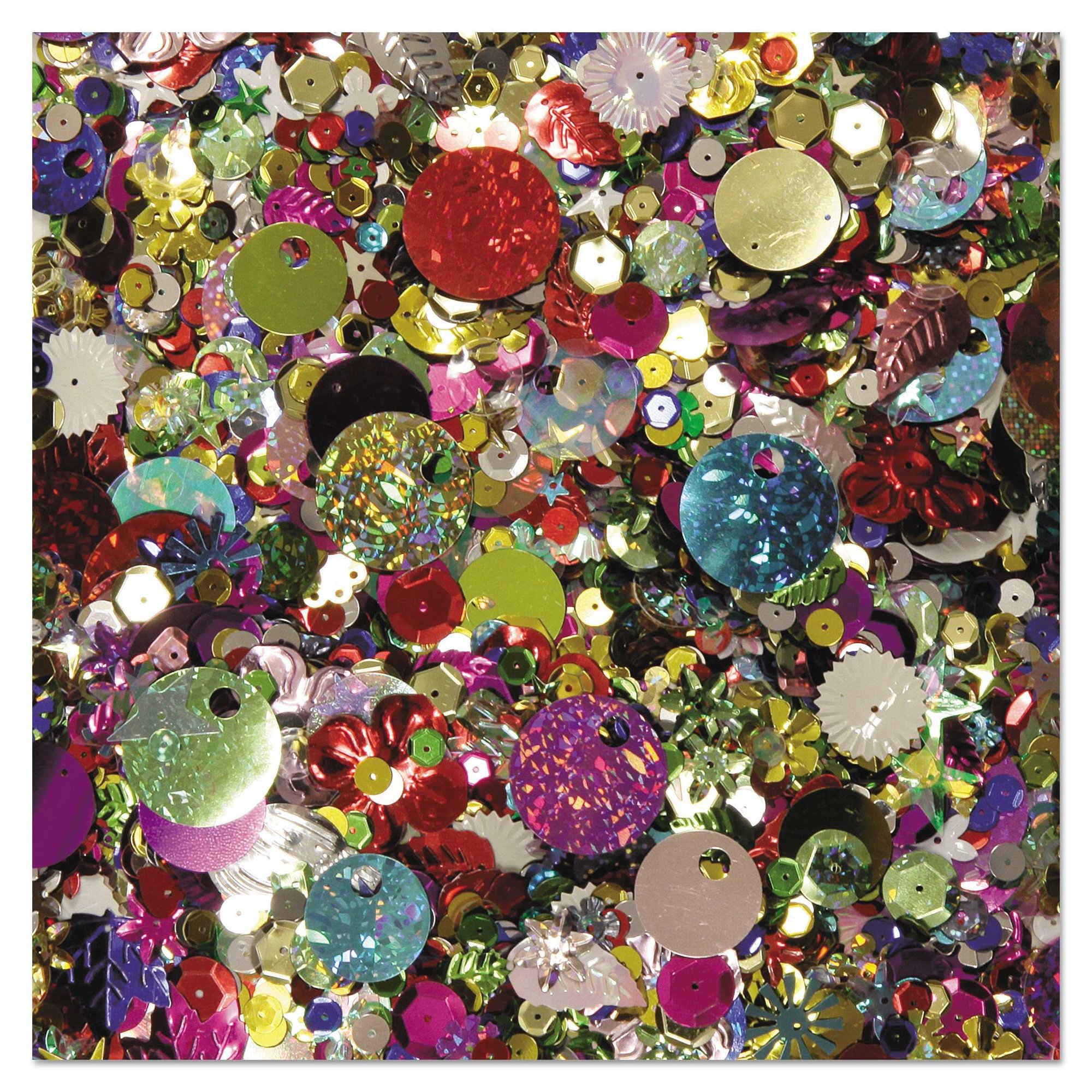 CONFETTI/SEQUINS;4 OZ.;ASSORTED
