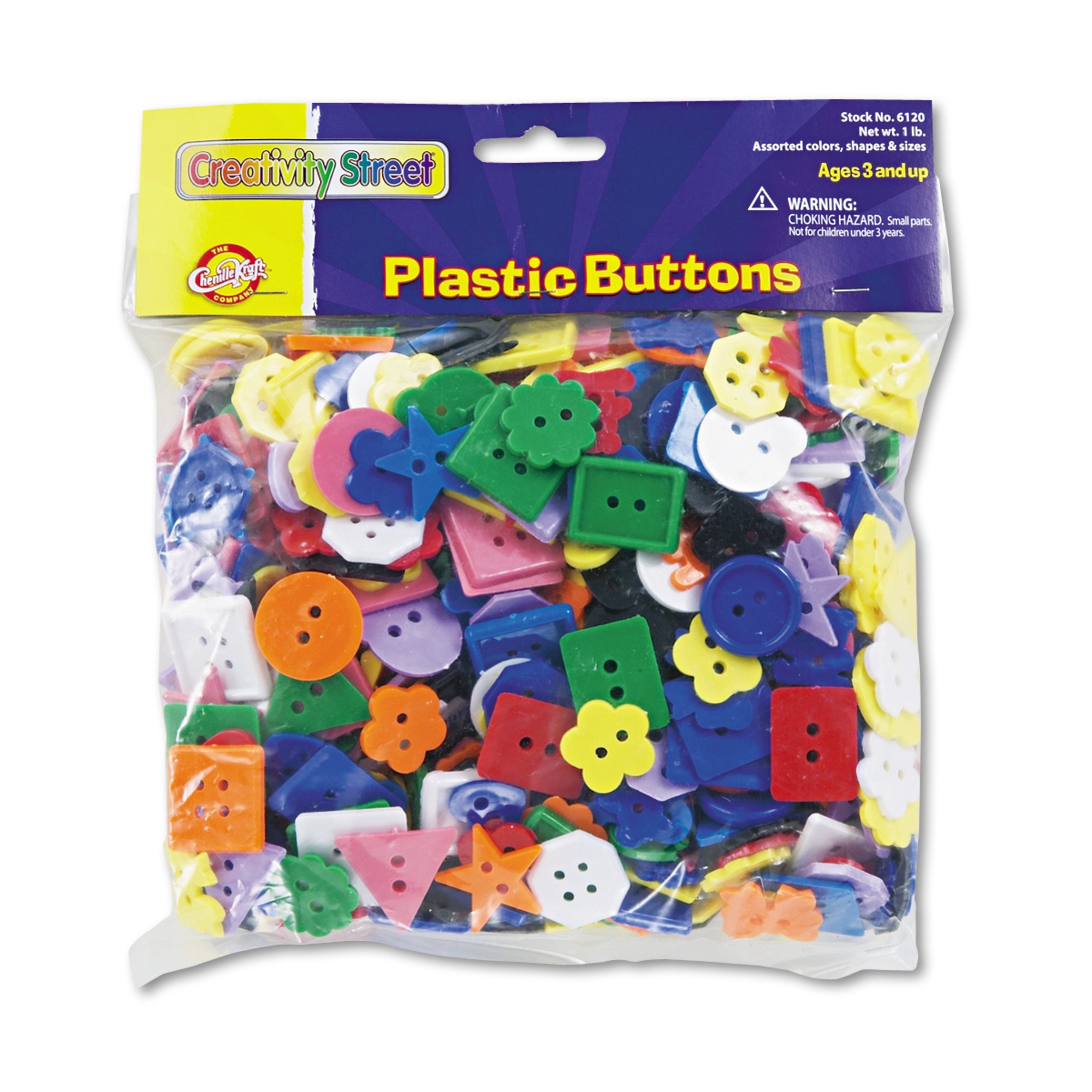 BUTTONS;PLASTIC;1 LB.;ASSORTED