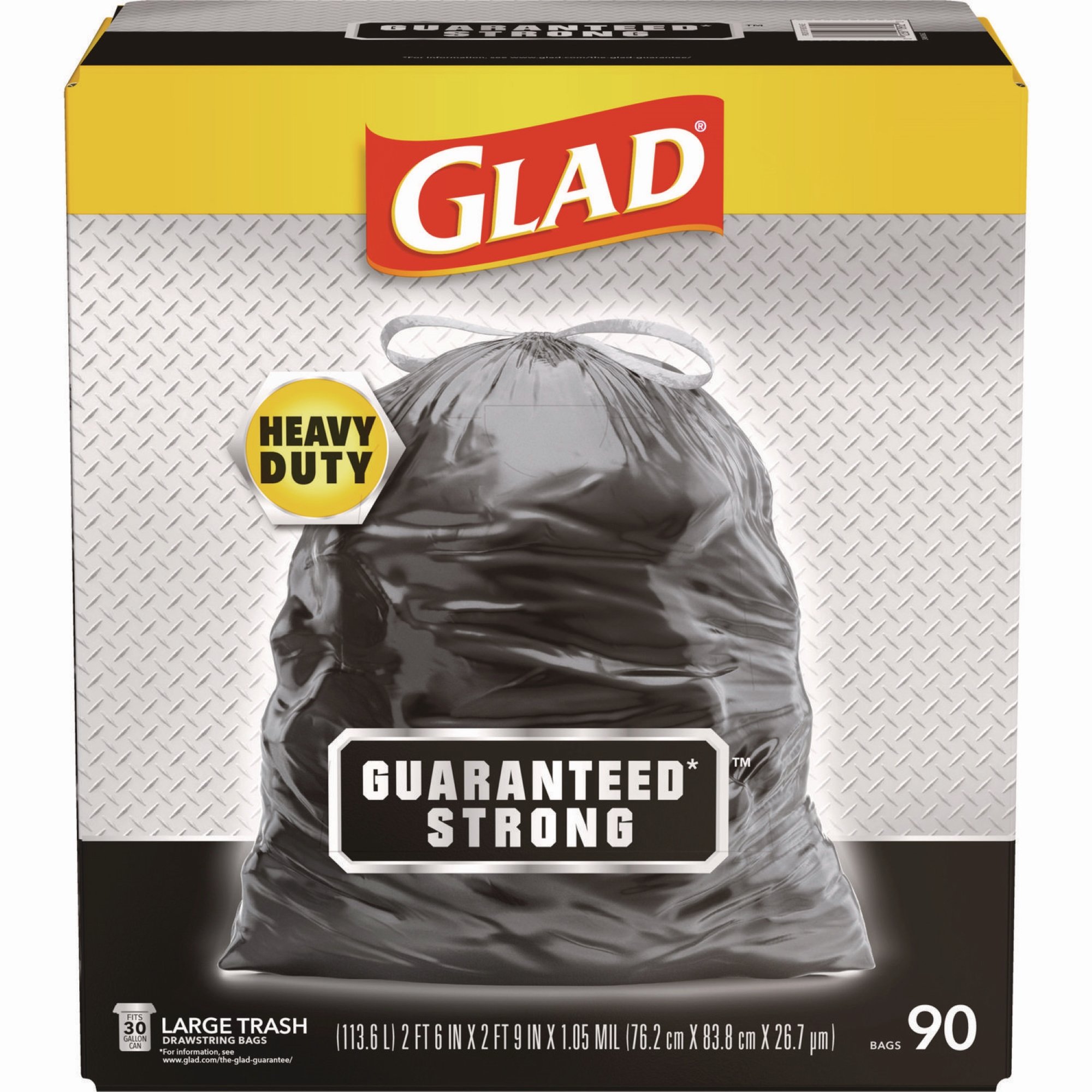 GLAD Drawstring Large Trash Bags,30x,PK90
