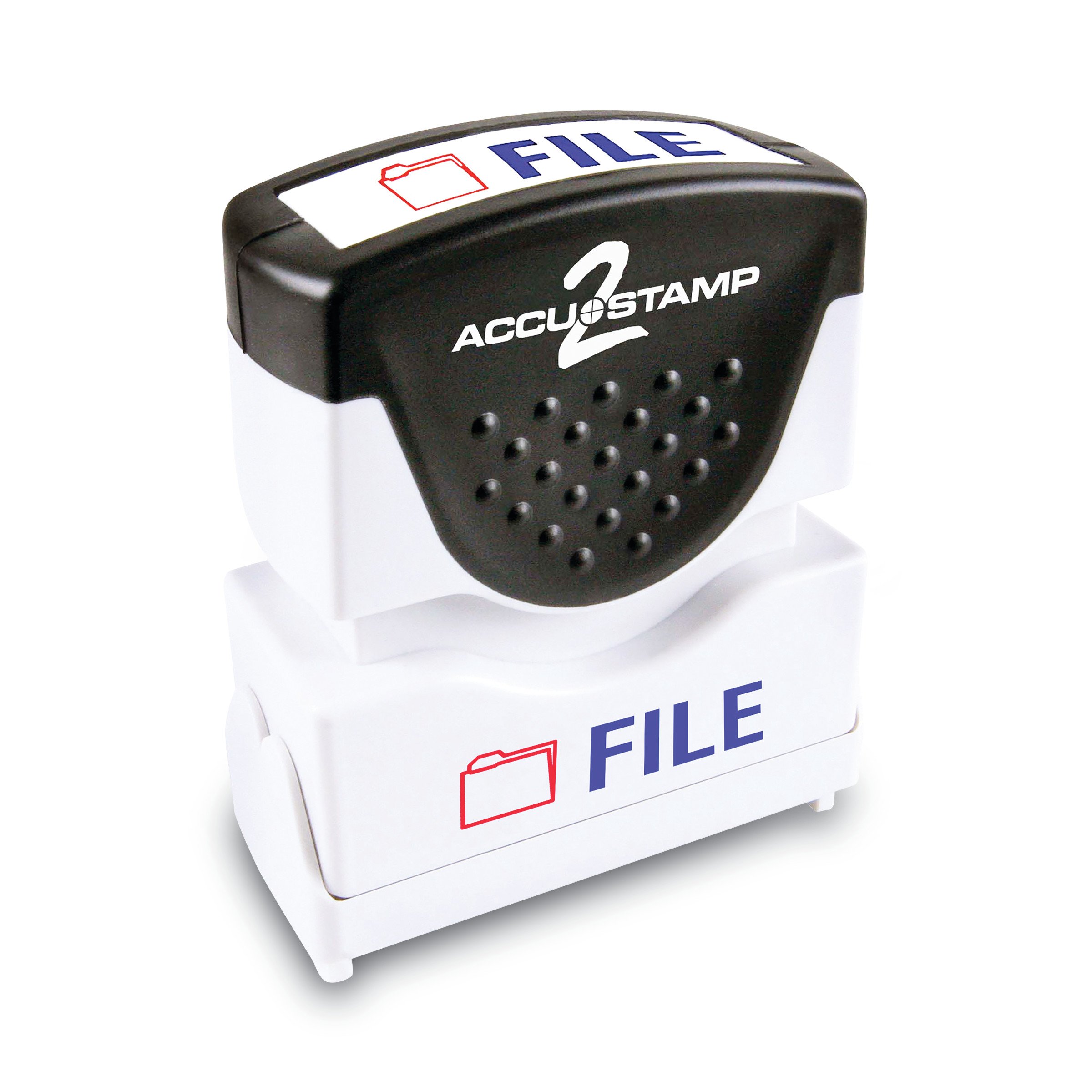 ACCU-STAMP2 Stamp,Red/Blue,File,1-5/8&x1/2&