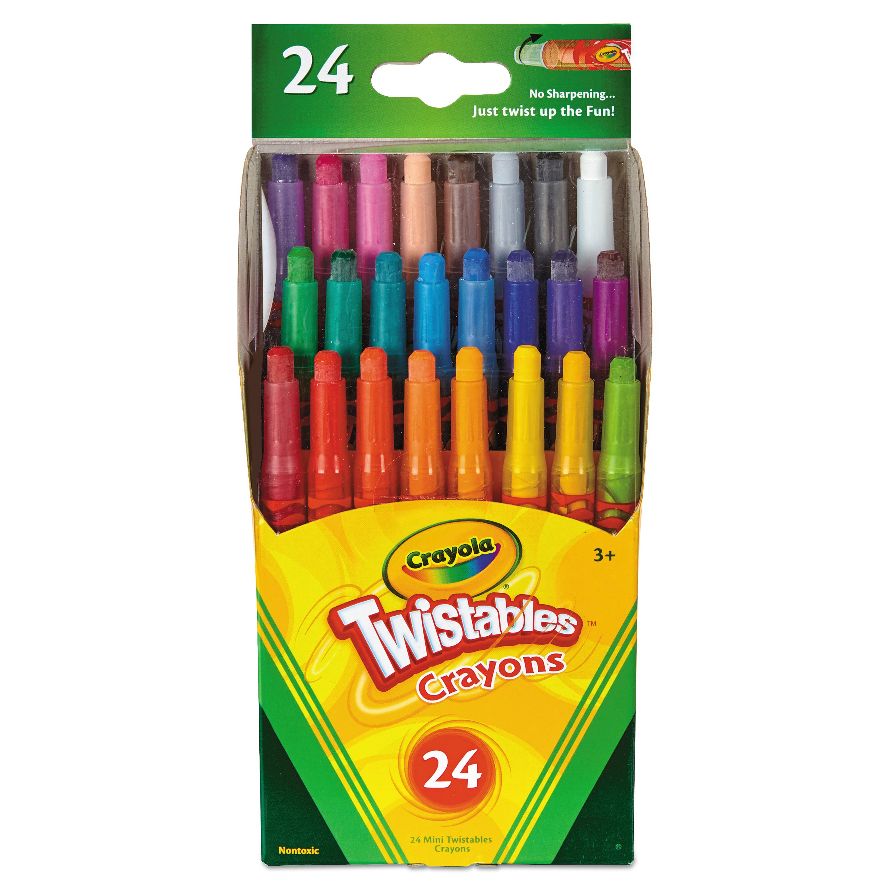 CRAYOLA Crayon,Twistable,Assorted,PK24