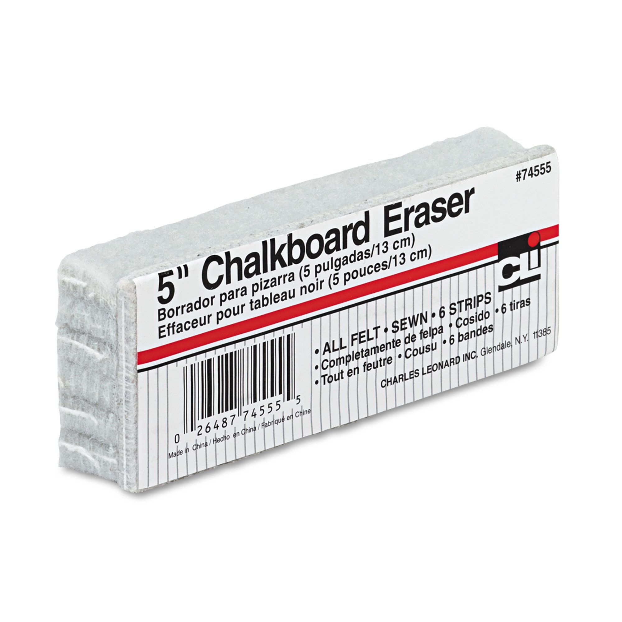 CHARLES LEONARD Eraser;5 Felt;Chalkboard;White