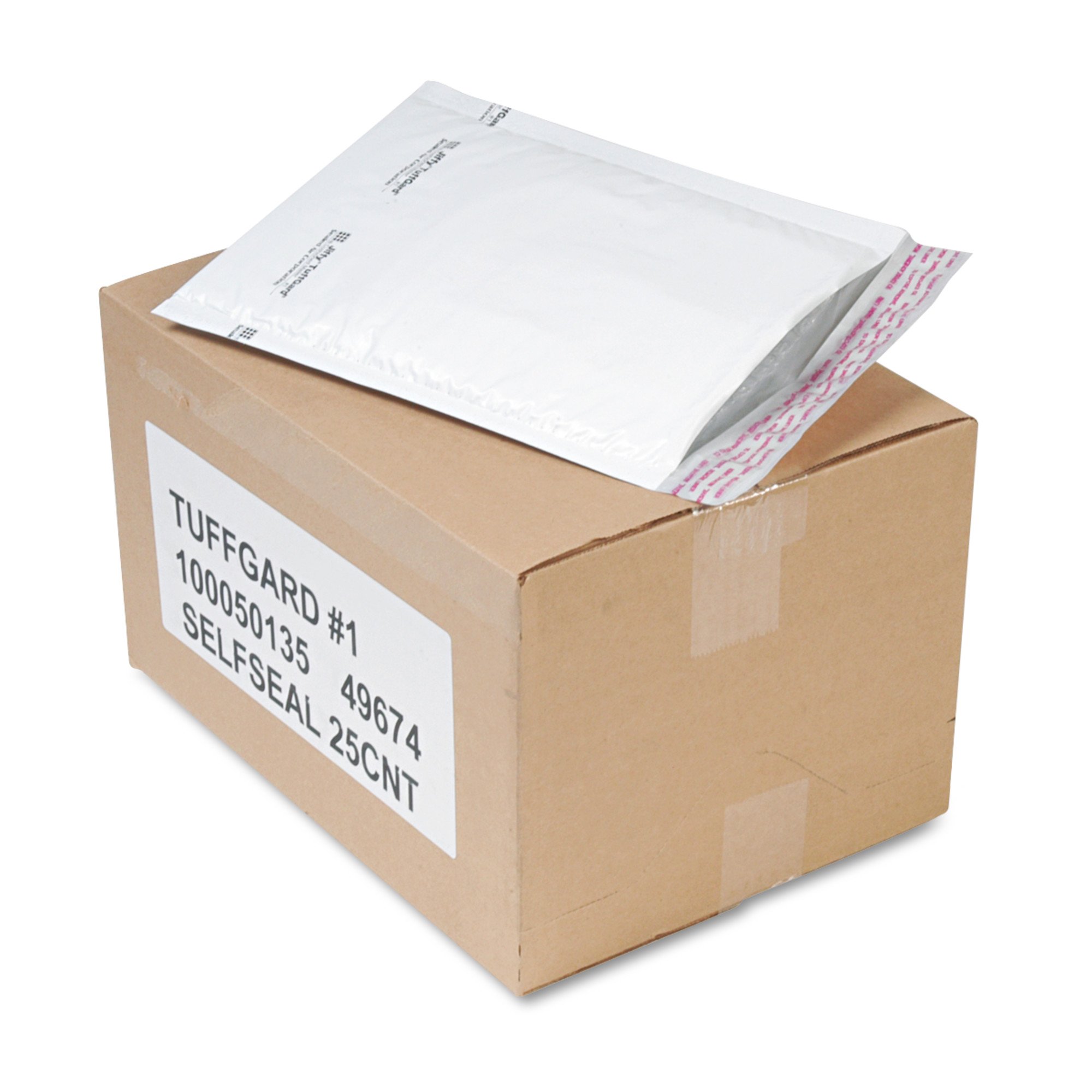 SEALED AIR Envelope,Cushioned,7-1/4x12in,White,PK25