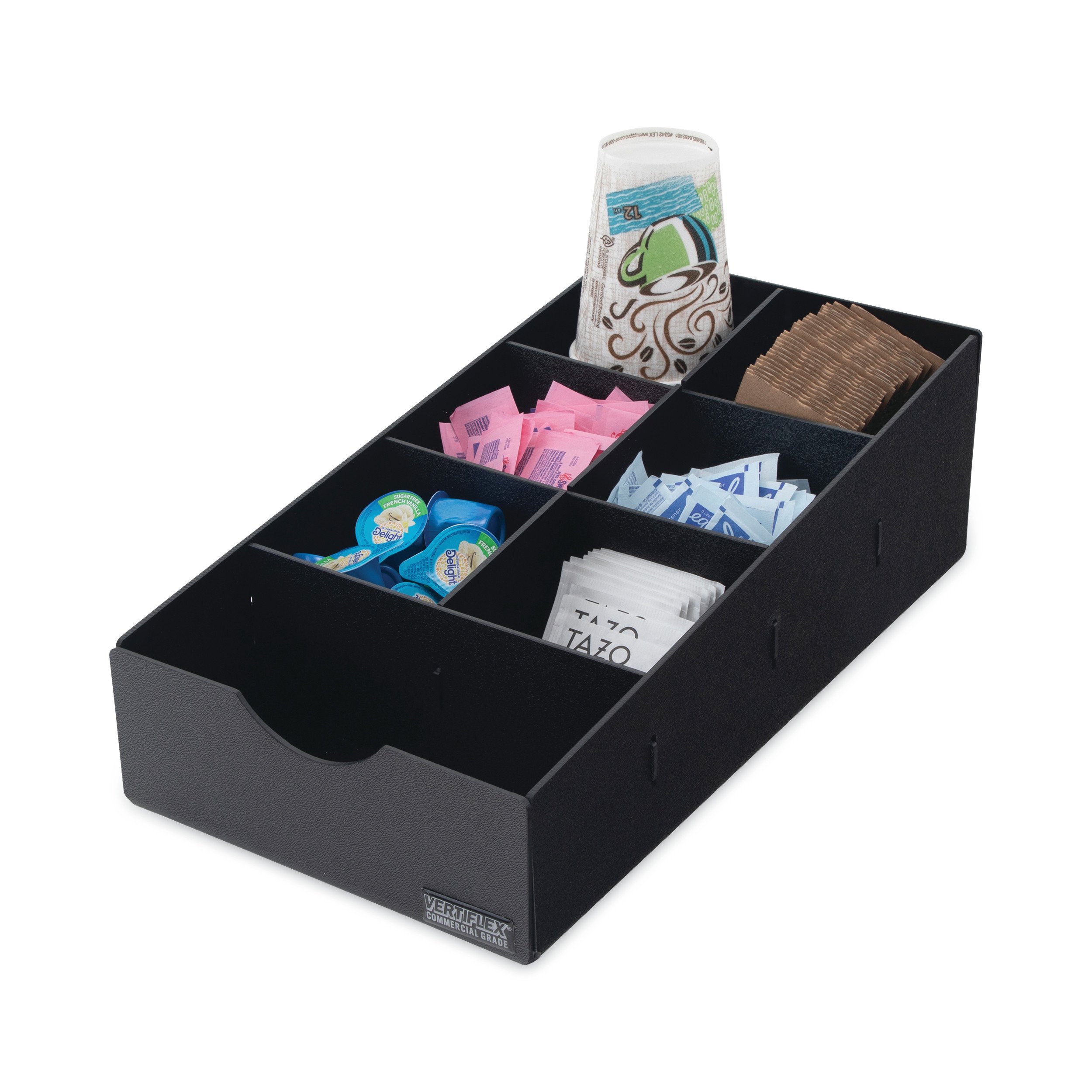 VERTIFLEX COMMERCIAL GRADE Condiment Caddy,8 3/4x16x5 1/4,Black