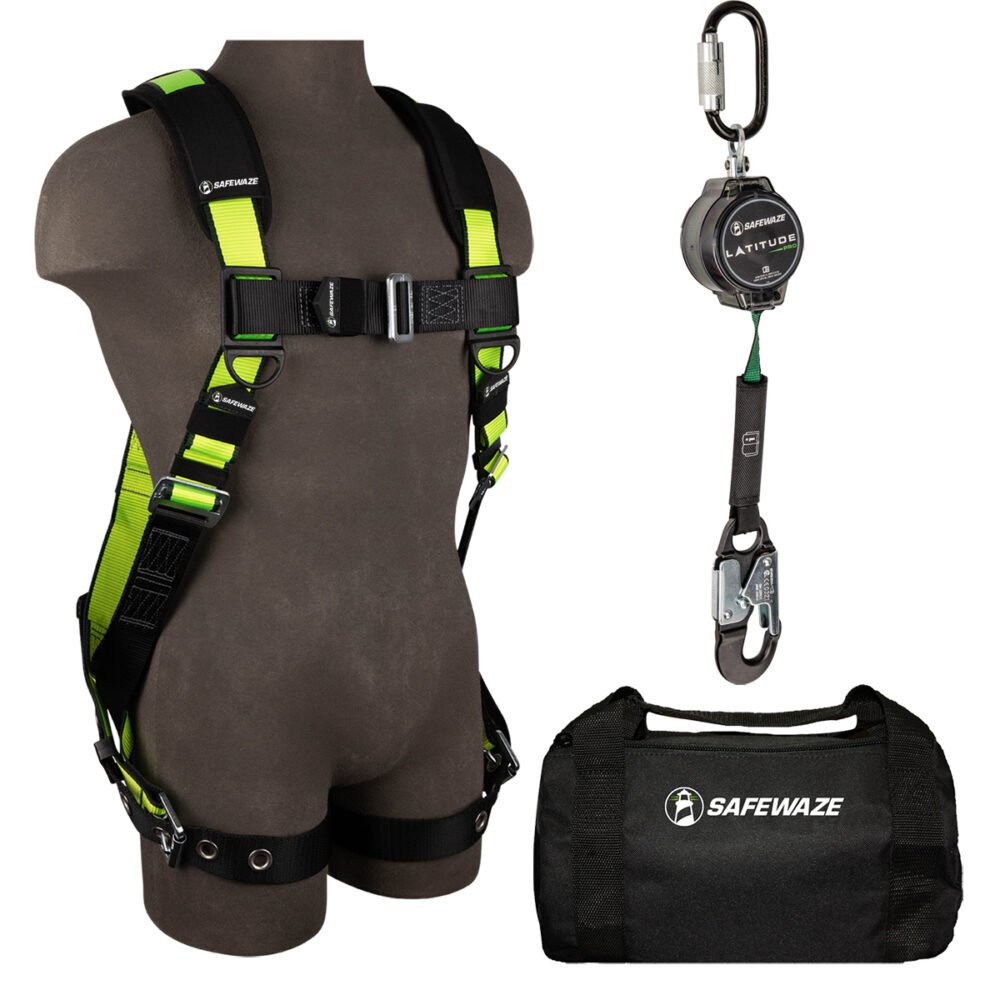 SAFEWAZE Retractable Fall Prot Kit,S/M,6 ft. SRL