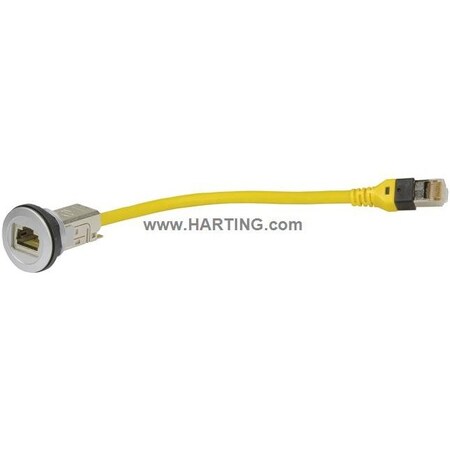 HARTING Cordset,0.2m,Yellow,26 AWG