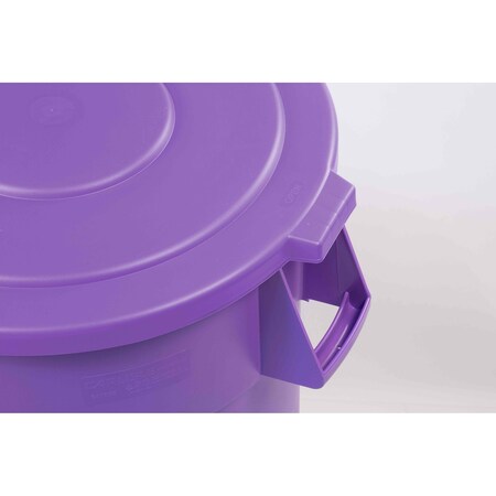 BRONCO Trash Can Lid,55 gal Bronco Rnd Lid Prpl