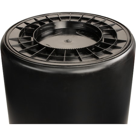 BRONCO Trash Can,55 gal Bronco Rnd Trsh Can Blk