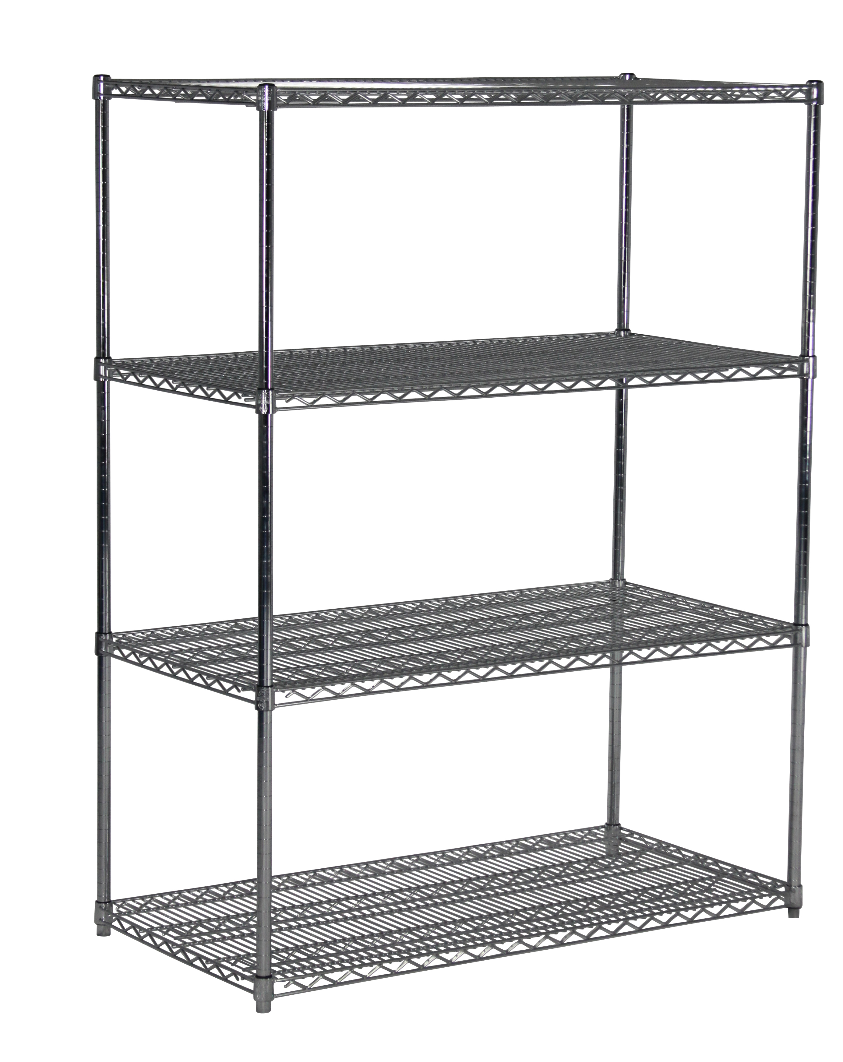 TECHNIBILT SHELVING SYSTEMS Add-On Unit,4-Shelf,Chrome,21x36x63