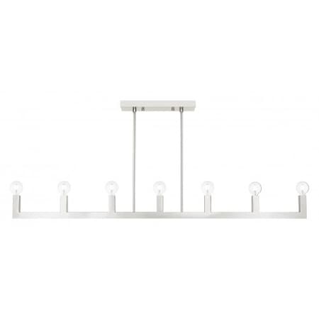 LIVEX LIGHTING Brushed Nickel Linear Chandelier,7 Light