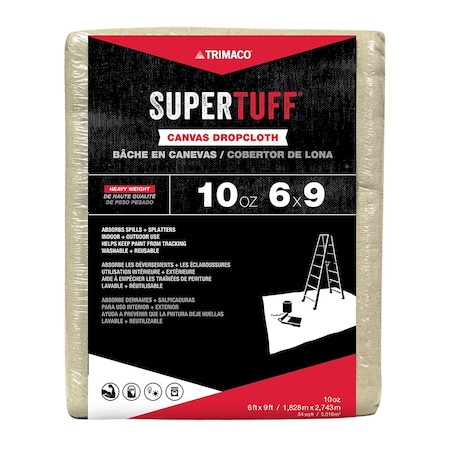 TRIMACO Drop Cloth,32 mil,Cotton Canvas,9 ft L