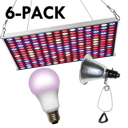 MIRACLE LED LED Grow Panel/Clamp On Red/Blu,PK6