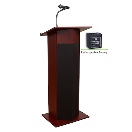 OKLAHOMA SOUND Sound Lectern,46 in H,Mahogany