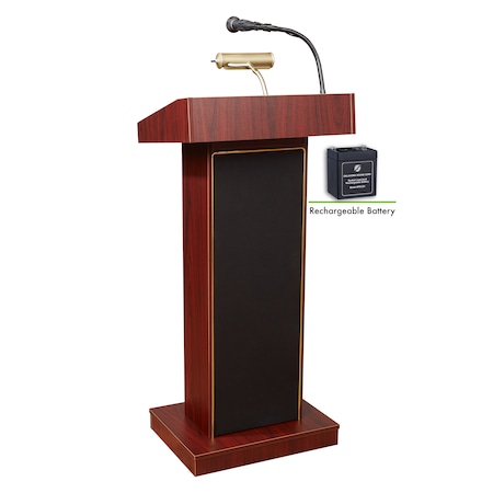 OKLAHOMA SOUND Sound Lectern;46 in H;Mahogany