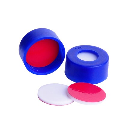 WHEATON MICROLITER Snap Cap w/Septa,Dark Blue,11 mm,PK100
