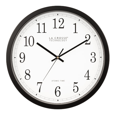 LA CROSSE TECHNOLOGY Atomic Analog Wall Clock,14&