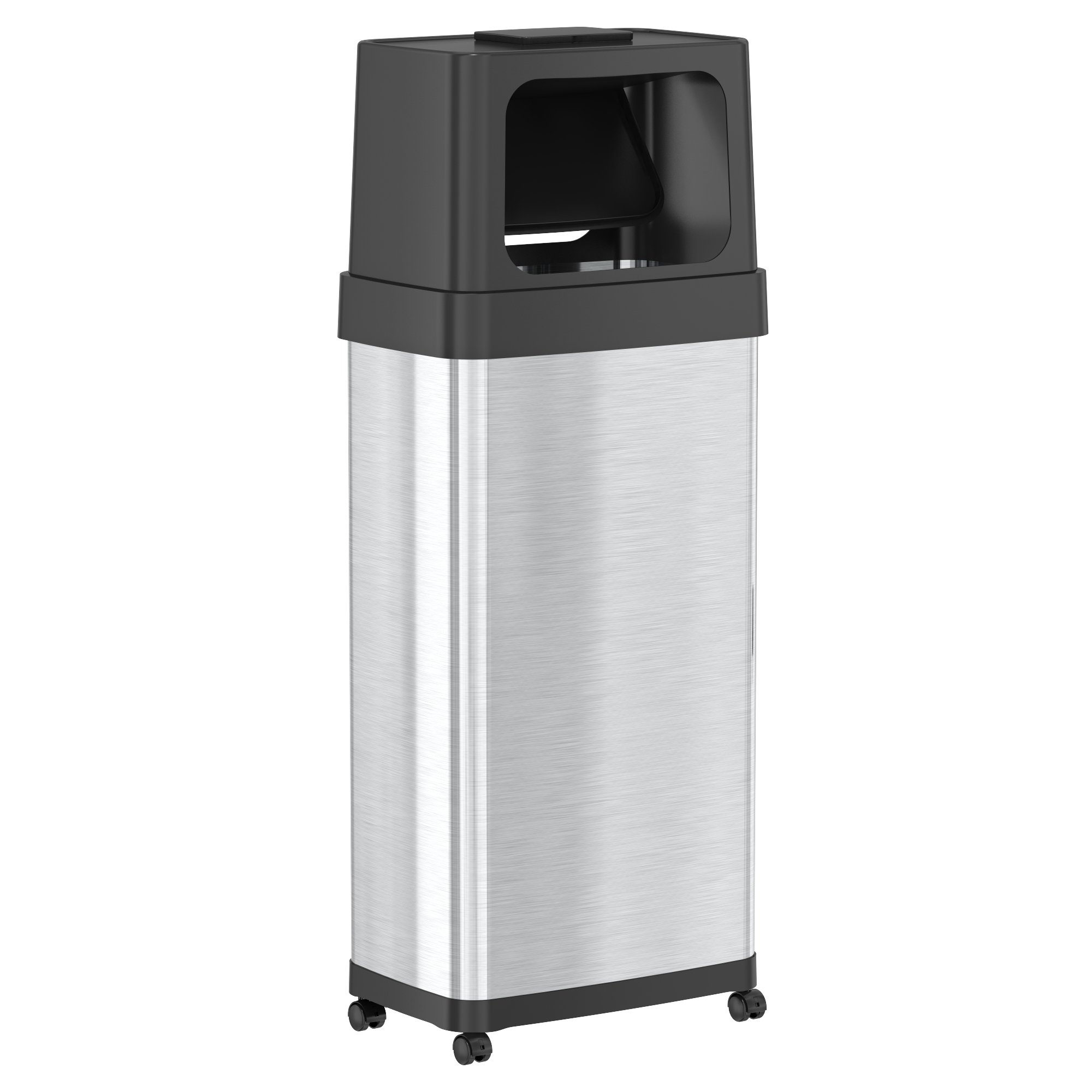 HLS COMMERCIAL Rectangular Dual Push Door Trash Can w/W