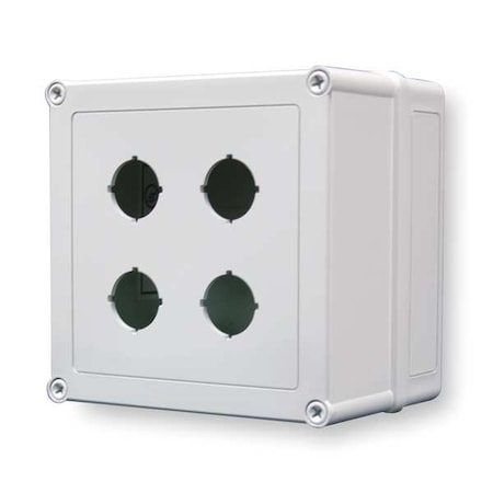 HOFFMAN PushButtonEnclosure,30mm,4Holes,Plastic