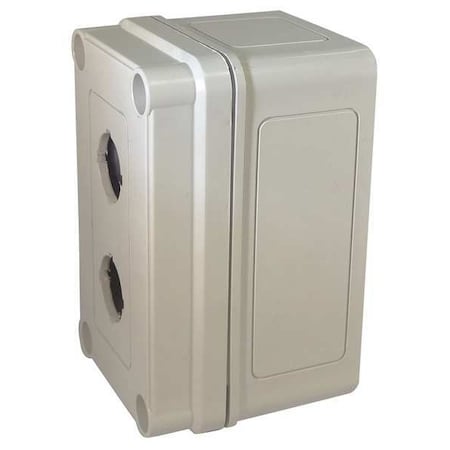 HOFFMAN PushButtonEnclosure,22mm,2Holes,Plastic