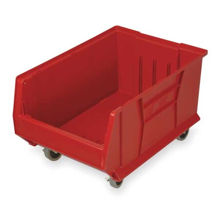 QUANTUM STORAGE SYSTEMS Mobile Bin,Red,Polypropylene,11 in