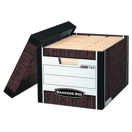 BANKERS BOX File Box,Woodgrain,10& H,PK12