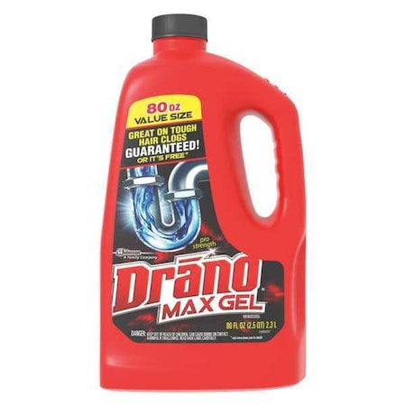 DRANO Gel Clog Remover,Jug,80 oz,Gel,PK6