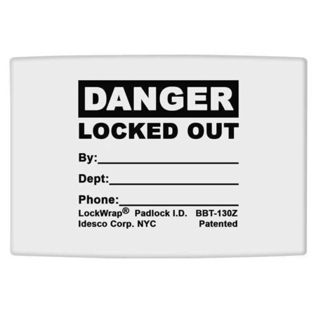 IDESCO Padlock Label,1.625inx1.5in,Olefin,PK25