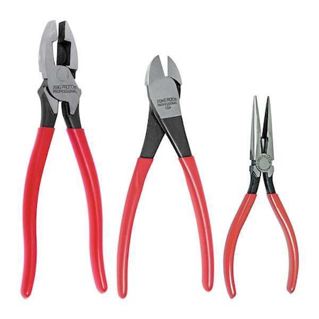PROTO Pliers and Cutter Set,3 pcs.,Dipped