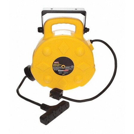 BAYCO Poly Cord Reel,w/4 Outlets,15A,40 ft