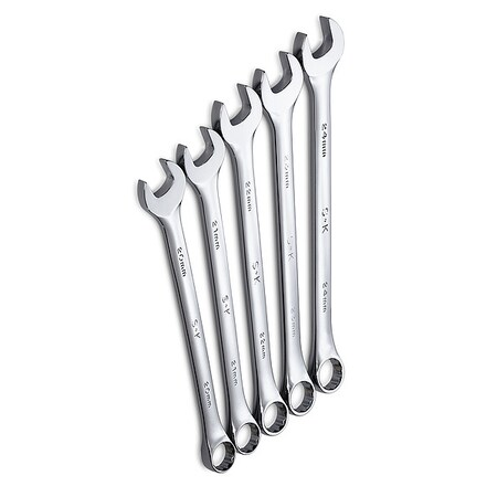 SK PROFESSIONAL TOOLS Combo Wrench St,Steel,Chrome,Stnrd, Ofst