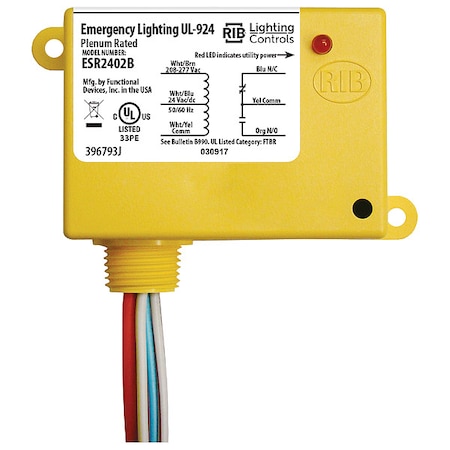 FUNCTIONAL DEVICES-RIB EnclosedPre-Wired Relay;277VAC;SPDT;20A