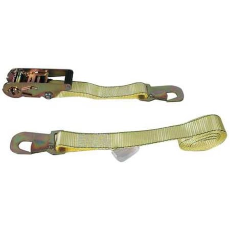 REESE SECURE Tie Down Strap,Snap-Hook,Yellow