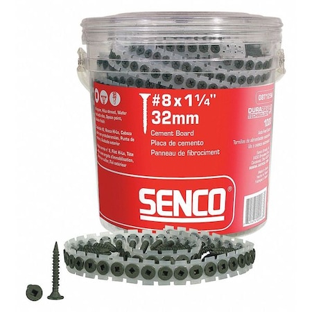 SENCO Multi Screw,#8,Flat,Steel,1.25&L,PK1000