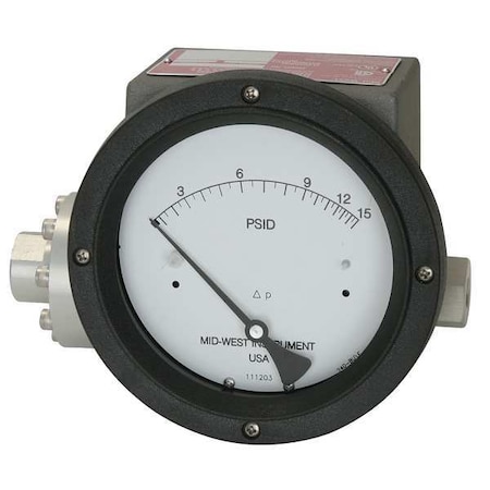 MIDWEST INSTRUMENT Pressure Gauge,0 to 50 In H2O