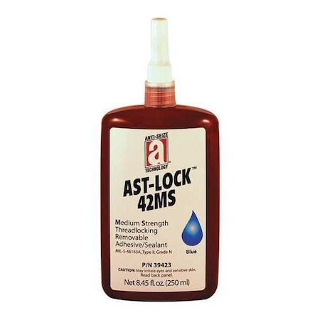 ANTI-SEIZE TECHNOLOGY Threadlocker,250mL Bottle,Blue