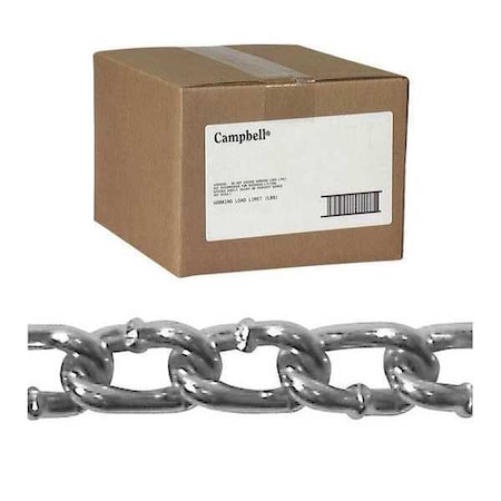 CAMPBELL CHAIN &,amp, FITTINGS 4/0 Twist Link Machine Chain 100Ft Ct