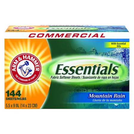 ARM AND HAMMER Biodegradable Fabric Softener Sheets; Mountain Rain Scent; 144 ct; 6 PK