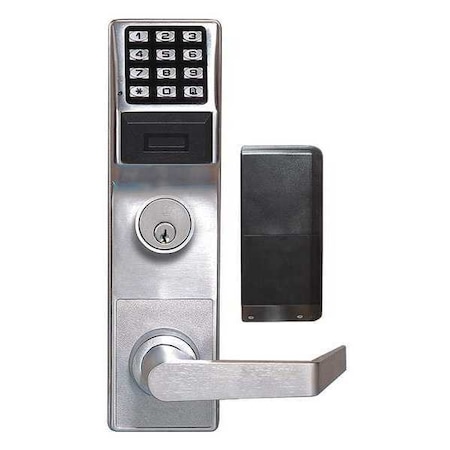 LOCDOWN Electronic Lock,Satin Chrome,12 Button